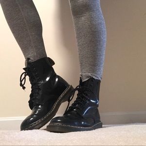 Dr. Martens Women 1460 Black Patent Leather Boots